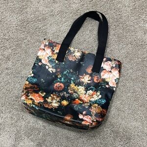 Floral Tote Bag with Black Straps